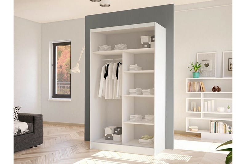 Glenmore Garderob m. Spegel NO_BRAND White - Oppbevaring - Garderober & garderobesystem