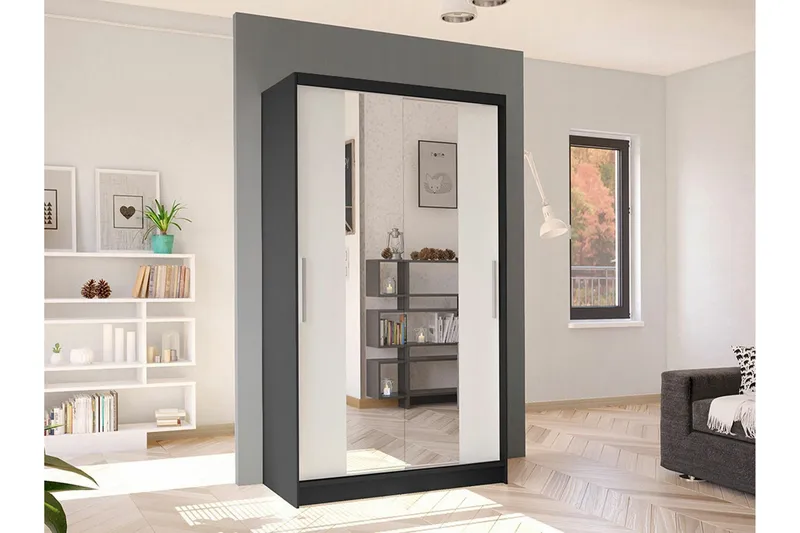 Glenmore Garderob m. Spegel White - Oppbevaring - Garderober & garderobesystem