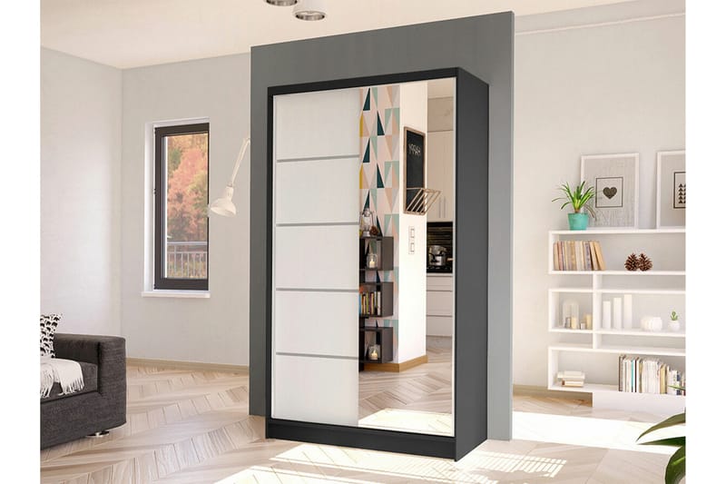 Glenmore Garderob m. Spegel White - Oppbevaring - Garderober & garderobesystem