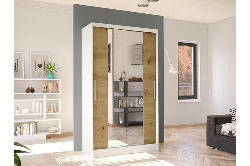 Glenmore Garderob m. Spegel White - Oppbevaring - Garderober & garderobesystem