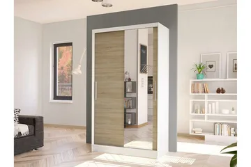 Glenmore Garderob m. Spegel White - Oppbevaring - Garderober & garderobesystem