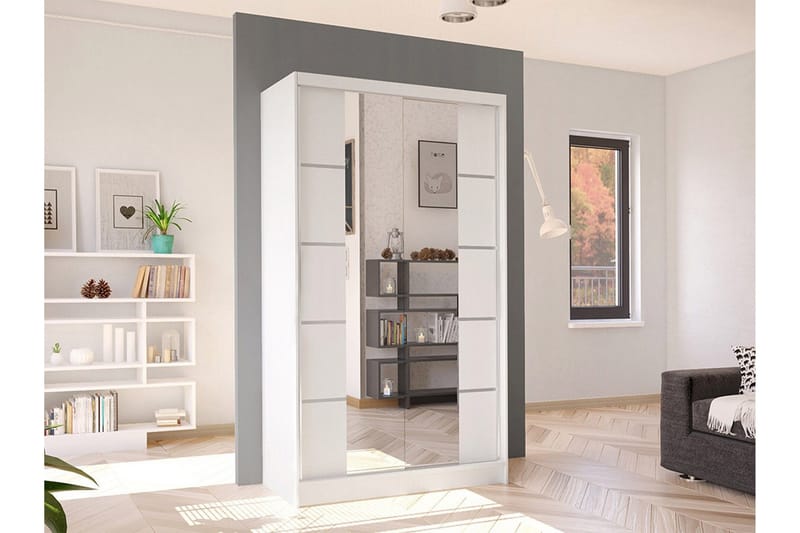 Glenmore Garderob m. Spegel White - Oppbevaring - Garderober & garderobesystem