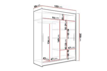 Glenmore Garderob m. Spegel White - Oppbevaring - Garderober & garderobesystem