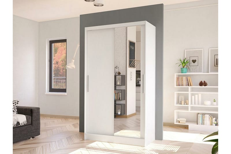 Glenmore Garderob m. Spegel White - Oppbevaring - Garderober & garderobesystem