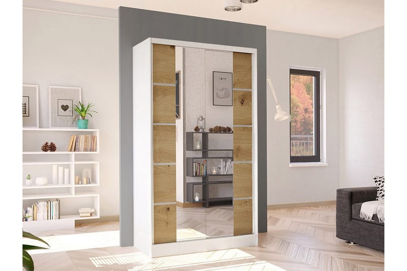 Glenmore Garderob m. Spegel White - Oppbevaring - Garderober & garderobesystem