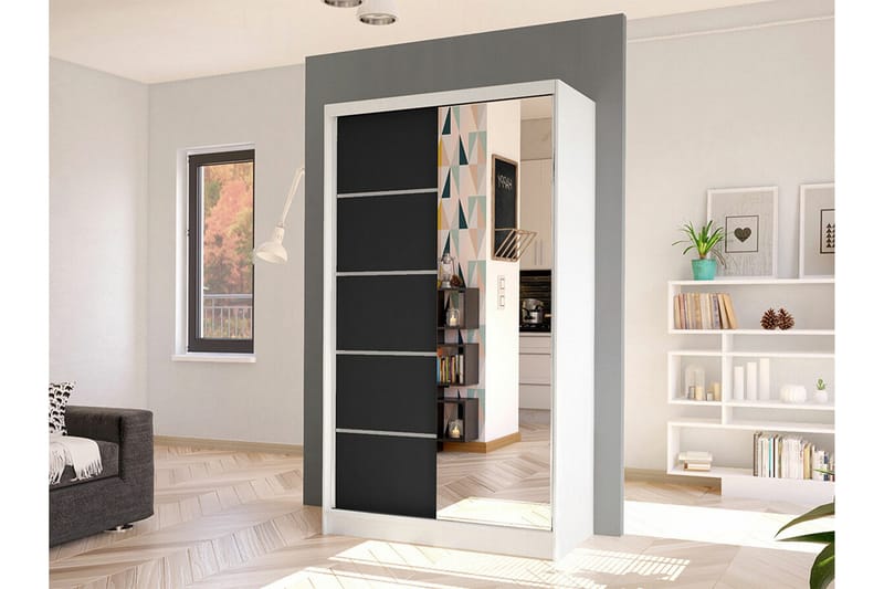 Glenmore Garderob m. Spegel White - Oppbevaring - Garderober & garderobesystem