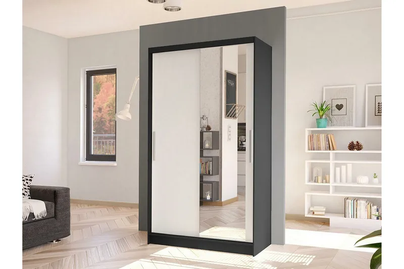 Glenmore Garderob m. Spegel White - Oppbevaring - Garderober & garderobesystem