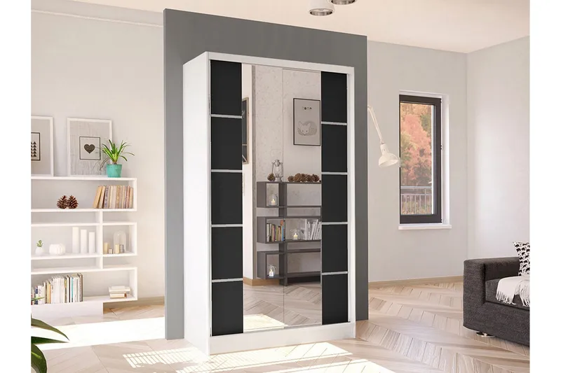 Glenmore Garderob m. Spegel White - Oppbevaring - Garderober & garderobesystem