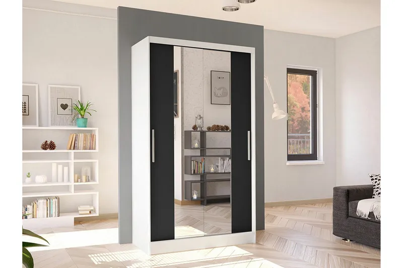 Glenmore Garderob m. Spegel White - Oppbevaring - Garderober & garderobesystem