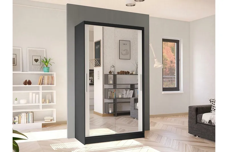 Glenmore Garderob m. Spegel White - Oppbevaring - Garderober & garderobesystem