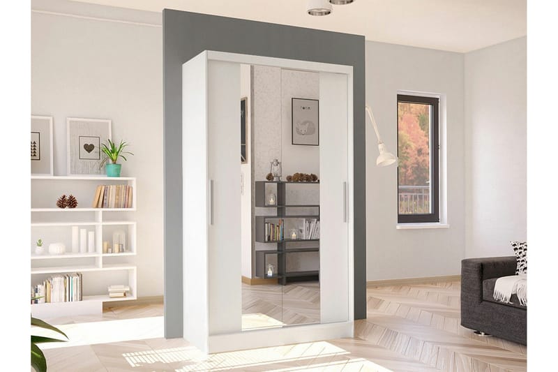 Glenmore Garderob m. Spegel White - Oppbevaring - Garderober & garderobesystem