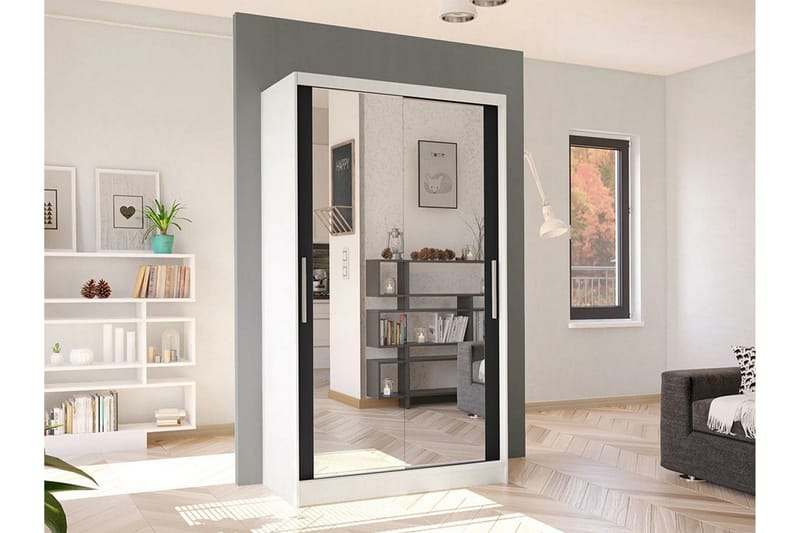 Glenmore Garderob m. Spegel White - Oppbevaring - Garderober & garderobesystem