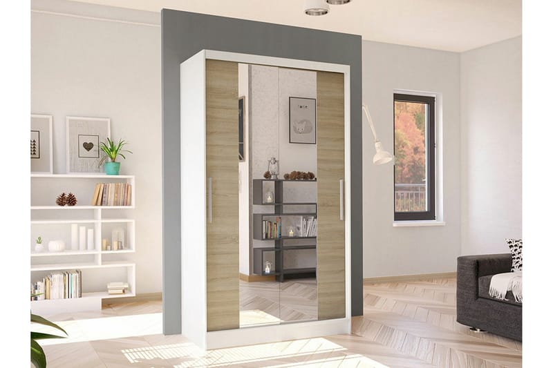 Glenmore Garderob m. Spegel White - Oppbevaring - Garderober & garderobesystem