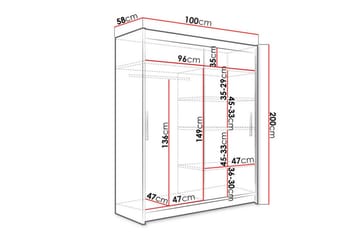 Glenmore Garderobe 100 cm i Lyst Tre - Brun - Oppbevaring - Garderober & garderobesystem