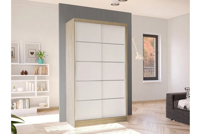 Glenmore Garderobe 100 cm i Malt Tre - Hvit - Oppbevaring - Garderober & garderobesystem
