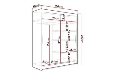 Glenmore Garderobe 100 cm i Malt Tre - Sort - Oppbevaring - Garderober & garderobesystem