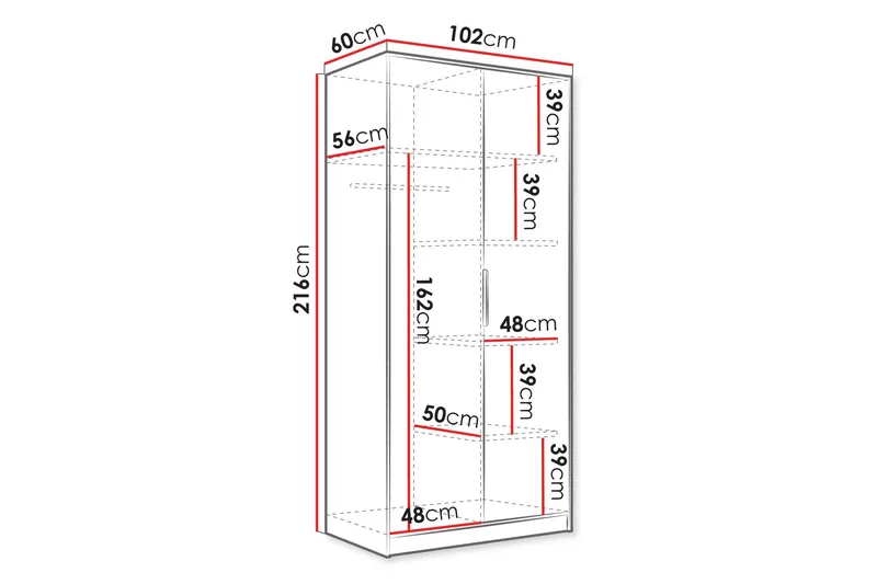 Gudelia Garderob 102x216 cm - Beige - Oppbevaring - Garderober & garderobesystem