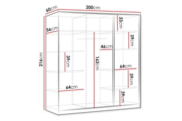 Gudelia Garderobe 200x216 cm - Blå - Oppbevaring - Garderober & garderobesystem