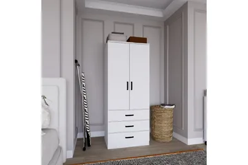 Haaken Garderobe 60x174,8 cm - Matt hvit - Oppbevaring - Garderober & garderobesystem