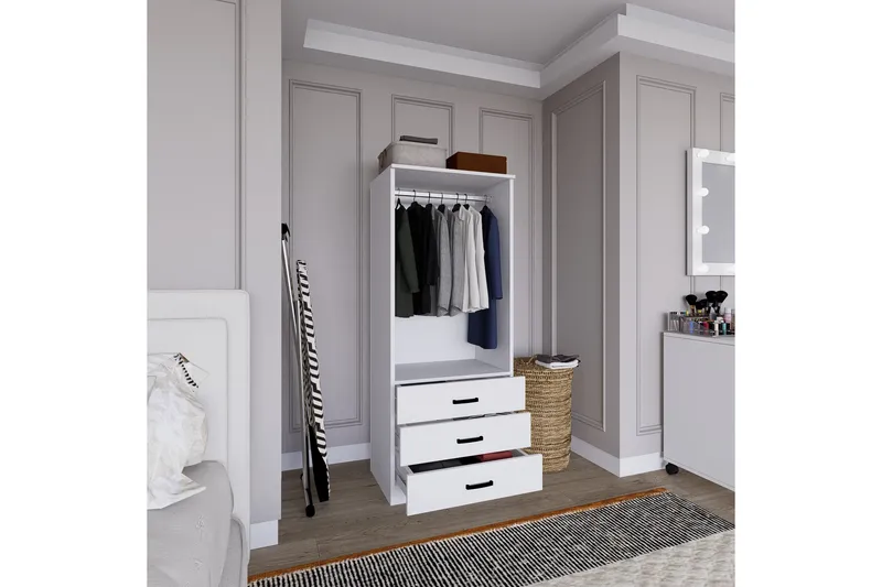 Haaken Garderobe 60x174,8 cm - Matt hvit - Oppbevaring - Garderober & garderobesystem
