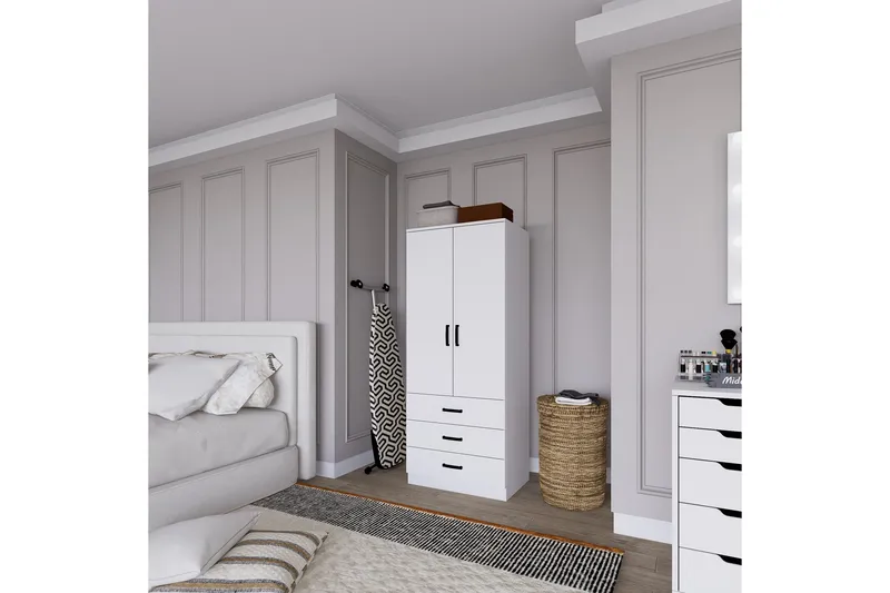 Haaken Garderobe 60x174,8 cm - Matt hvit - Oppbevaring - Garderober & garderobesystem