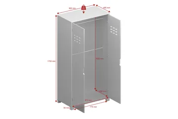 Haltekarr Garderobe 90x50 cm - Grå - Oppbevaring - Garderober & garderobesystem