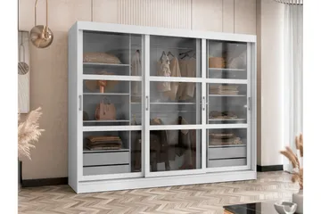 Harvans Garderobeskap 250x203 cm - Hvit - Oppbevaring - Garderober & garderobesystem