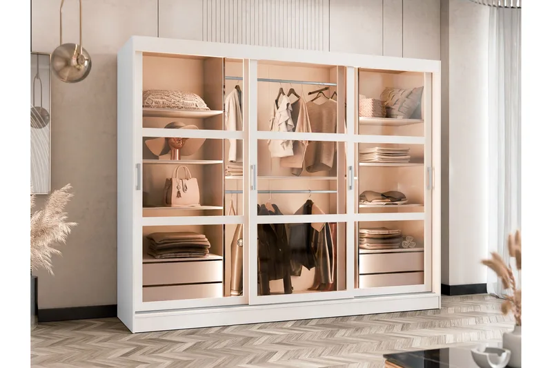 Harvans Garderobeskap 250x203 cm - Hvit - Oppbevaring - Garderober & garderobesystem