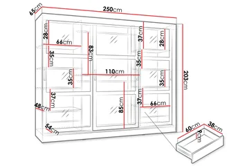 Harvans Garderobeskap 250x203 cm - Hvit - Oppbevaring - Garderober & garderobesystem