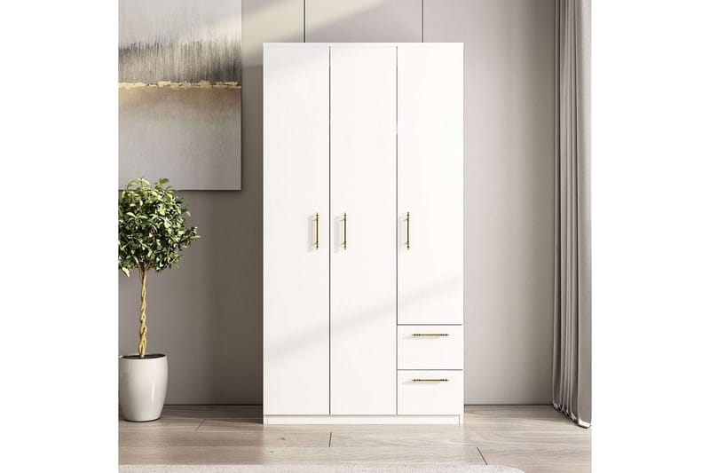 Hearst Garderobe 90x171,8 cm - Hvit - Oppbevaring - Garderober & garderobesystem
