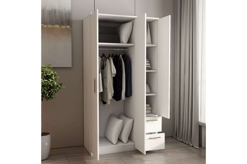 Hearst Garderobe 90x171,8 cm - Hvit - Oppbevaring - Garderober & garderobesystem