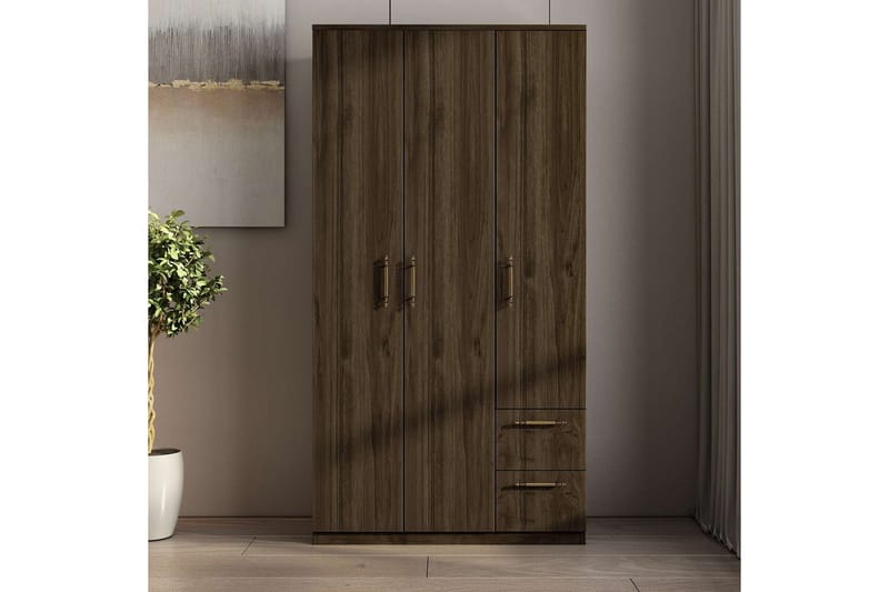 Hearst Garderobe 90x171,8 cm - Valnøtt - Oppbevaring - Garderober & garderobesystem