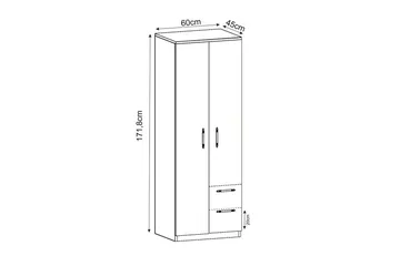 Hearst Garderobesskåp 60x171,8 cm - Hvit - Oppbevaring - Garderober & garderobesystem