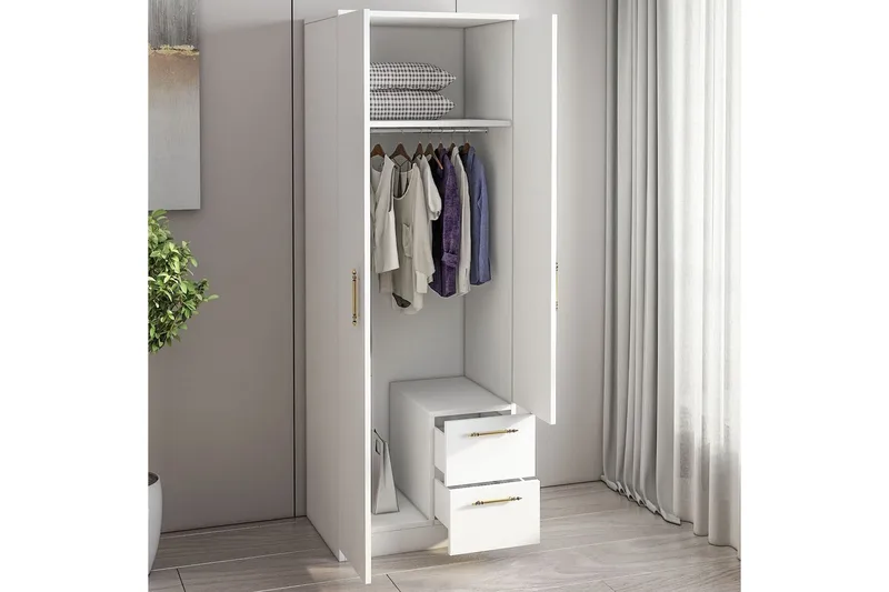 Hearst Garderobesskåp 60x171,8 cm - Hvit - Oppbevaring - Garderober & garderobesystem