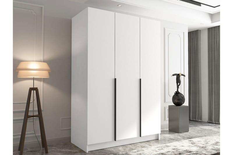 Herrljunga Garderobe 150 cm - Hvit/Svart - Oppbevaring - Garderober & garderobesystem
