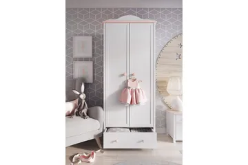 Hilts Garderob 85x196 cm Vit||Pink - Oppbevaring - Garderober & garderobesystem