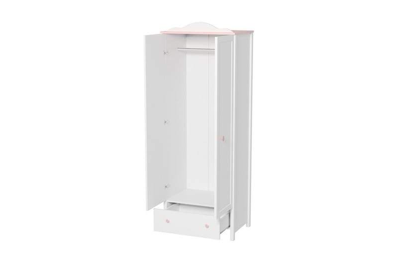 Hilts Garderob 85x196 cm Vit||Pink - Oppbevaring - Garderober & garderobesystem