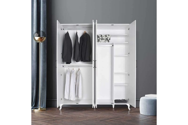 Hiora Garderobe 180x224 cm - Hvit - Oppbevaring - Garderober & garderobesystem