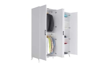 Hiora Garderobe 180x224 cm - Hvit - Oppbevaring - Garderober & garderobesystem