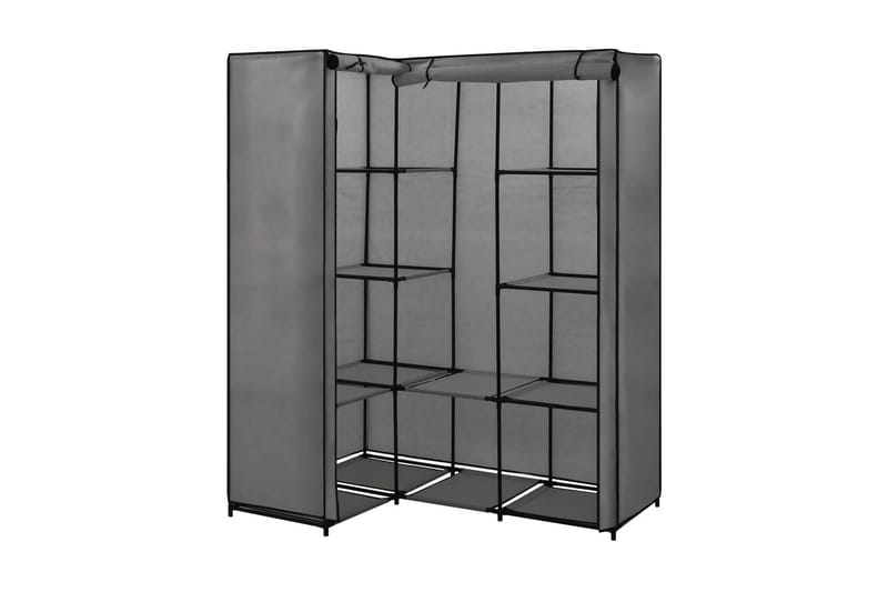 Hjørnegarderobe grå 130x87x169 cm - Garderobeskap - Hjørnegarderobe