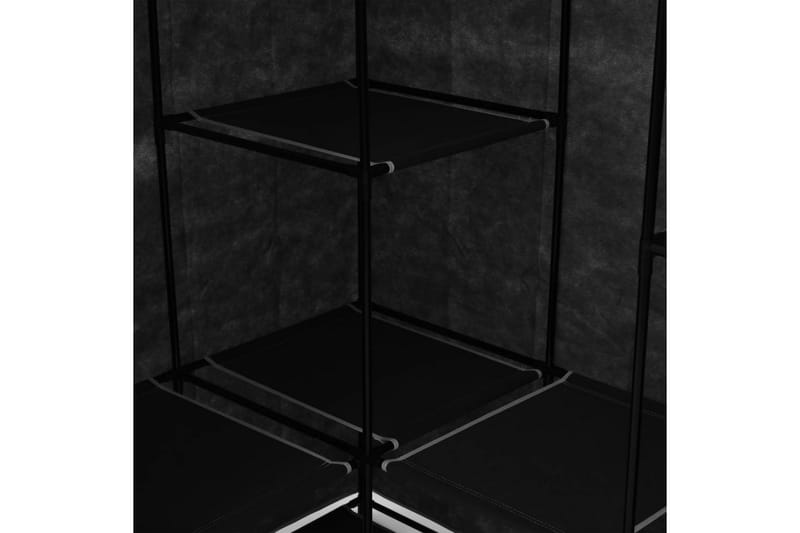 Hjørnegarderobe svart 130x87x169 cm - Svart - Garderobeskap - Hjørnegarderobe
