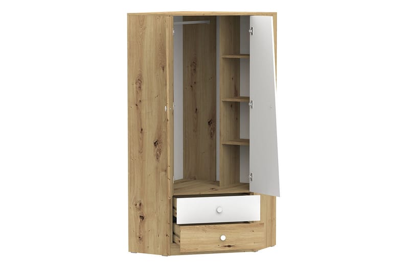 Nero Garderobe 87 cm - Natur/Hvit - Oppbevaring - Garderober & garderobesystem - Hjørnegarderobe