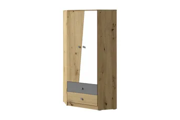 Nero Garderobe 87 cm - Natur/Hvit/Grå - Oppbevaring - Garderober & garderobesystem - Hjørnegarderobe