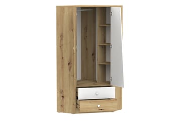 Nero Garderobe 87 cm - Natur/Hvit/Grå - Oppbevaring - Garderober & garderobesystem - Hjørnegarderobe