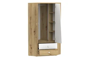 Nero Garderobe 87 cm - Natur/Hvit/Grå - Oppbevaring - Garderober & garderobesystem - Hjørnegarderobe