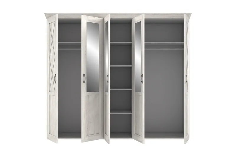 Hurlston Garderobe 255 cm - Hvit - Oppbevaring - Garderober & garderobesystem