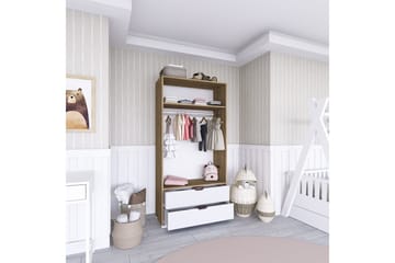 Hurst Garderobe 90x183 cm - Lys brun/Hvit - Oppbevaring - Garderober & garderobesystem