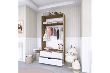 Hurst Garderobe 90x183 cm - Lys brun/Hvit - Oppbevaring - Garderober & garderobesystem