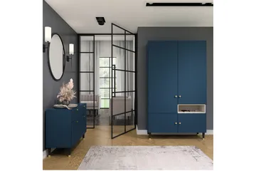 Includo Garderobe 120 cm i Malt Tre - Blå - Oppbevaring - Garderober & garderobesystem