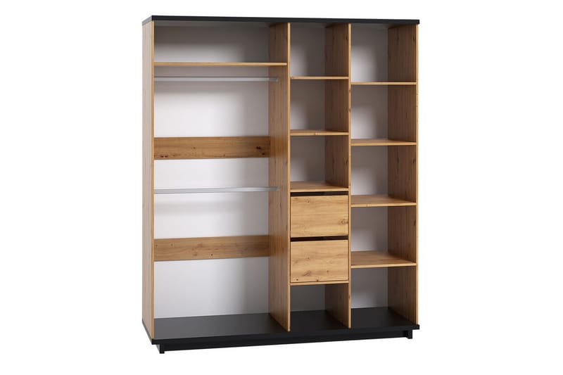 Ines Garderobe 60x180 cm - Eik/Svart - Oppbevaring - Garderober & garderobesystem